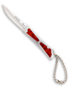 Coltello da campo marca Albainox manico in acciaio rosso (11,80 cm.)