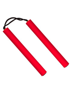 Nunchaku in gomma piuma per allenamento, rosso