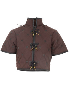 Gambesón medieval in cotone modello Kovira, colore marrone