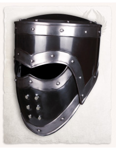 Casco medieval in acciaio annerito modello Edward