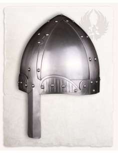 Casco medieval in acciaio lucido modello Bragi