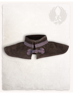 Gorjal medieval in pelle modello Patricius, colore marrone