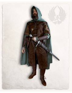 Gorjal medieval in pelle modello Patricius, colore marrone 2