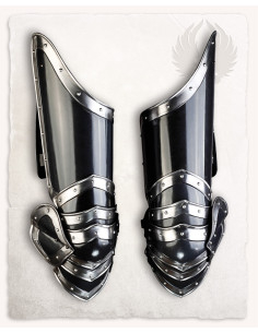 Armatura per gambe in acciaio annerito con bordi argentati