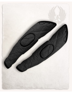 Maniche per gambesone medievale modello Arthur, colore nero