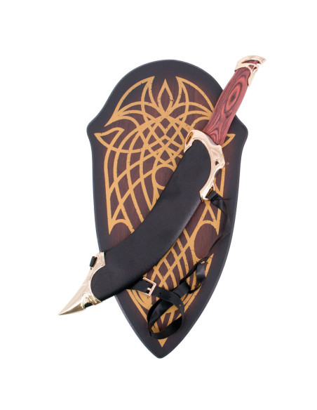 Coltello da elfo con fodero e supporto