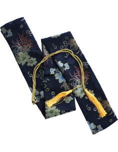 Fodera in tessuto floreale con pompon per katana (110 cm.)