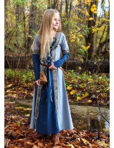 Vestito Medieval bambina Leonor a maniche lunghe, blu