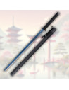 Katana decorativa lama in acciaio finitura titanio blu