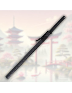 Katana decorativa lama in acciaio finitura titanio blu 2