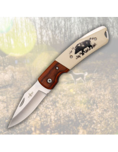 Coltello marca Third manico decorato Cinghiale (19,2 cm) 2