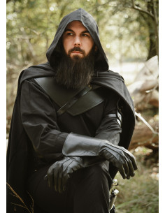 Gorjal medieval in pelle modello Balor, colore nero 2