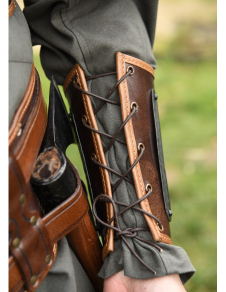 Bracciale medievale vichingo in pelle...