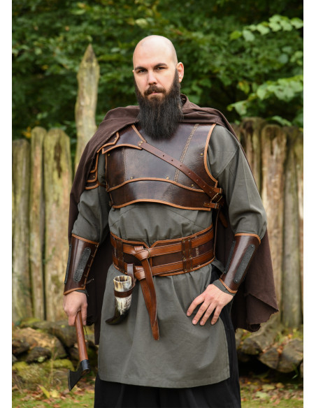 Bracciale medievale vichingo in pelle...