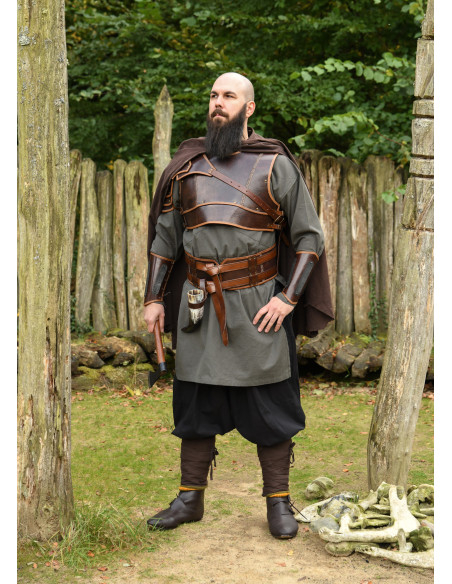 Bracciale medievale vichingo in pelle...