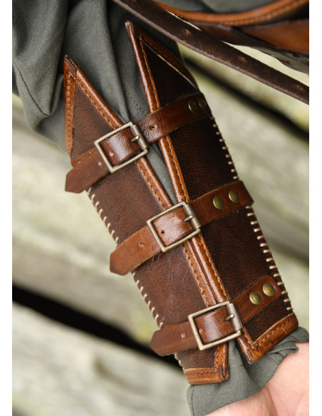 Bracciale vichingo in pelle con...