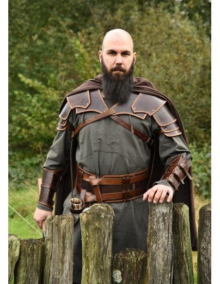 Bracciale vichingo in pelle con...