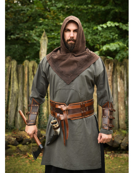 Bracciale vichingo in pelle con...