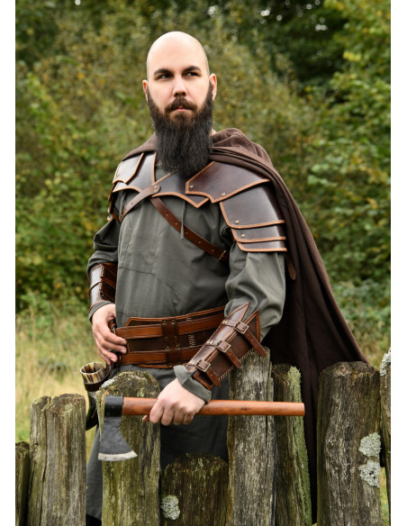 Bracciale vichingo in pelle con...