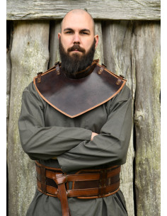 Gorjal medieval in pelle modello Arnulf, colore marrone 2