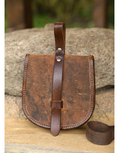 Borsa medievale in pelle modello Sindri, colore marrone 2