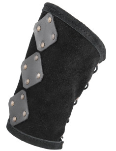 Bracciale medievale in pelle modello Vares, colore nero