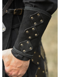 Bracciale medievale in pelle modello Vares, colore nero 2