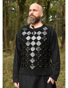 Pettorale medievale in pelle modello Vares, colore nero 2