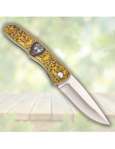 Coltello da campo Third decorato con lupo (20,7 cm.) 2