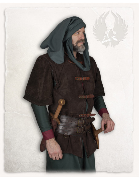 Gilet medievale lungo in suede...