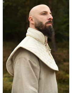 Gorjal medieval imbottito in cotone, colore bianco naturale 2