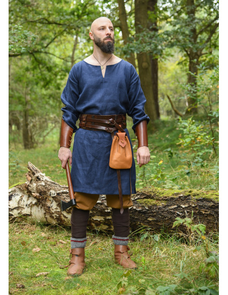 Tunica lunga vichinga in lino, colore...