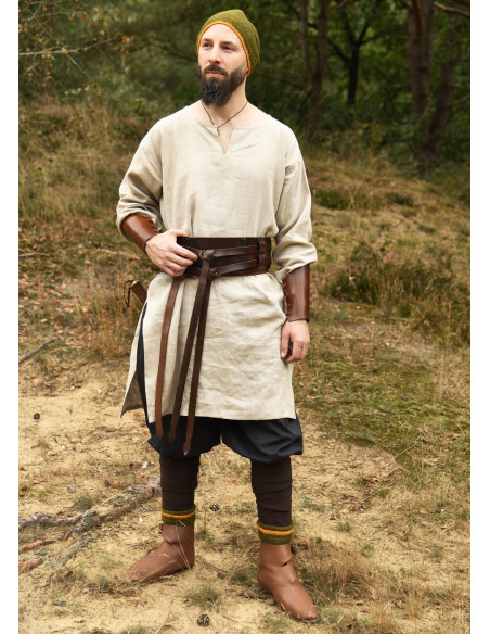 Tunica lunga vichinga in lino, colore...