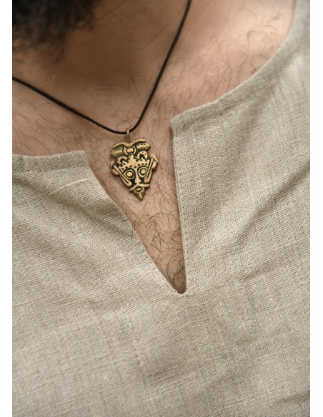 Tunica lunga vichinga in lino, colore...