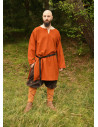 Tunica lunga vichinga in lana, colore arancione