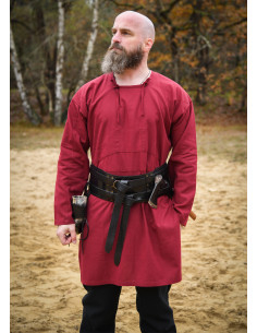 Tunica vichinga in cotone modello Viborg, colore rosso