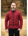 Gambesone medieval in cotone imbottito, colore rosso