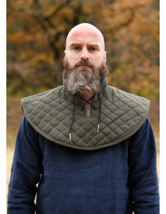 Gorjal medieval imbottito in cotone, colore verde oliva