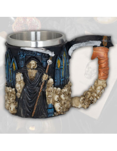 Tazza di resina gotica Morte con Falce (11,5 cm.)