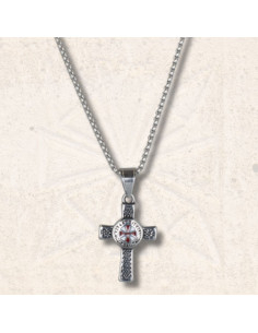 Pendente con catena e Croce Templare (4,3 cm.)