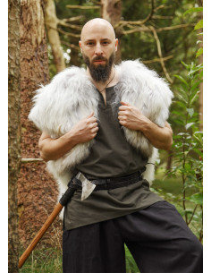 Cappa in pelle naturale, modello Berserker, colore bianco...
