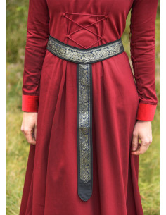 Cintura medieval decorata a Y, colore nero 2