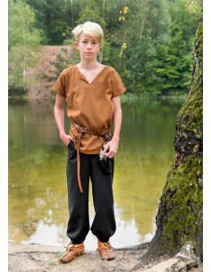 Pantaloni medievali per bambini modello Thore, colore nero 2