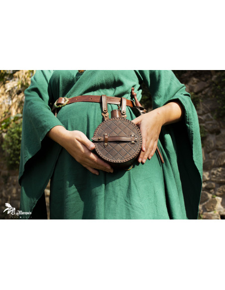 Cantimplora Explorer medieval in pelle