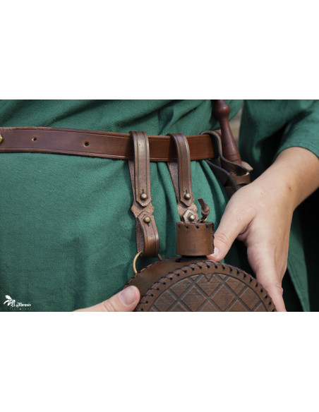 Cantimplora Explorer medieval in pelle