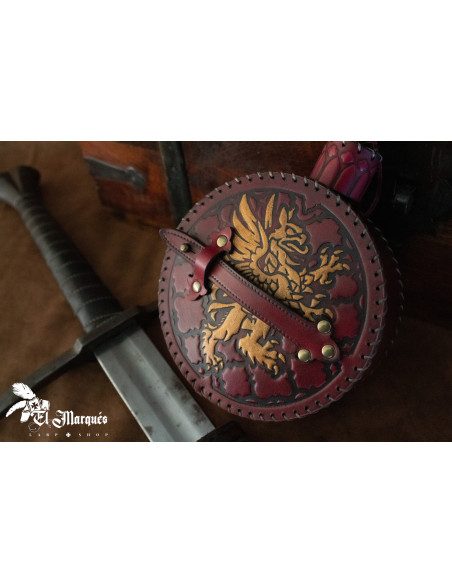 Cantimplora Explorer medieval in pelle