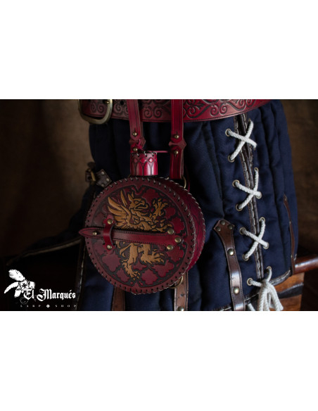 Cantimplora Explorer medieval in pelle