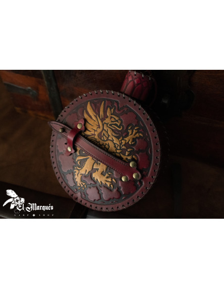 Cantimplora Explorer medieval in pelle