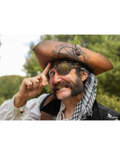 Patcher Pirata in pelle marrone