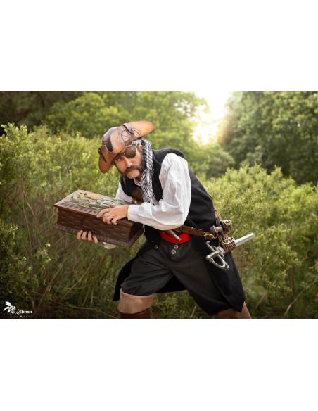 Patcher Pirata in pelle marrone